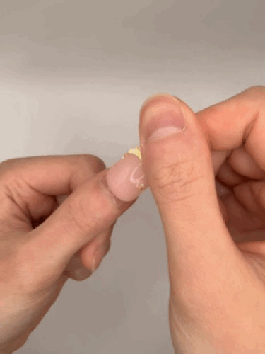 Apply press-on at 45 degrees and press